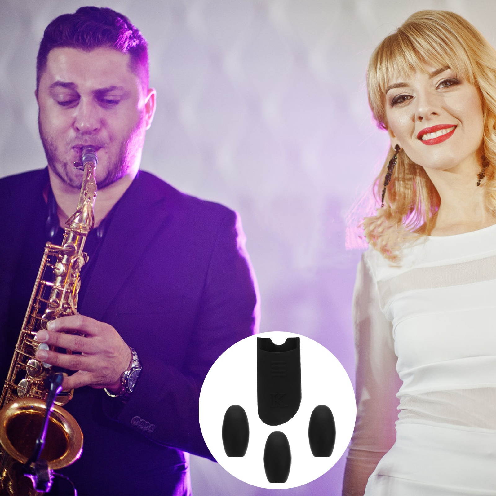 4pcs Saxophone Thumb Cushion and Palm Key Pads for Alto Soprano Tenor Sax