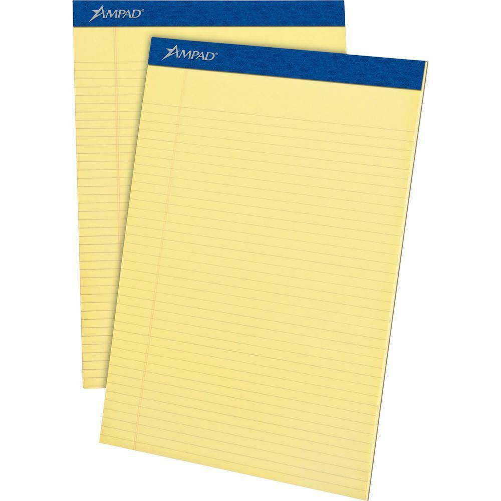 Ampad Perforated Ruled Pads - Letter - 50 Sheets - Stapled - 0.25" Ruled -...