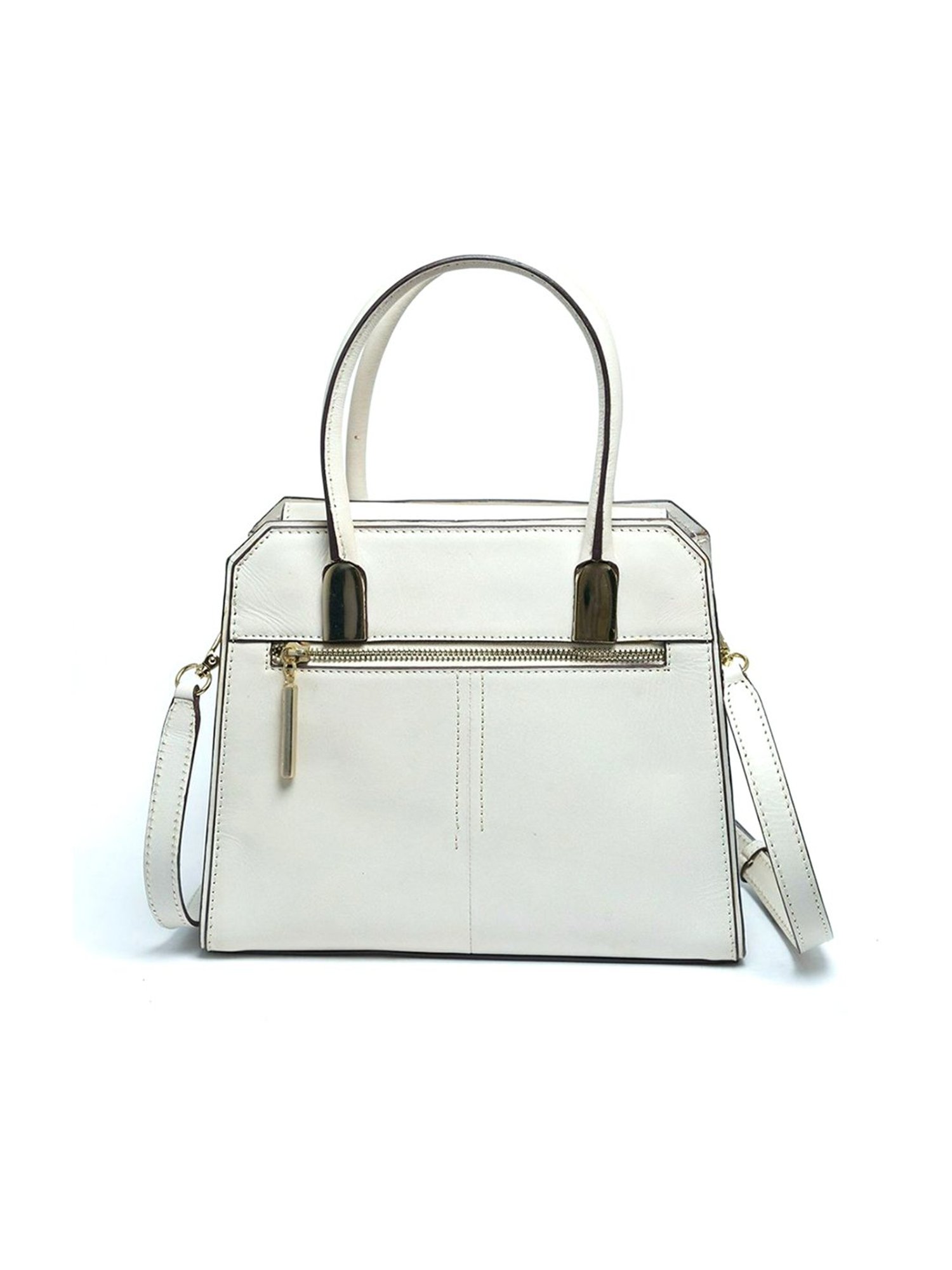 RI2K London White Leather Medium Satchel Handbag