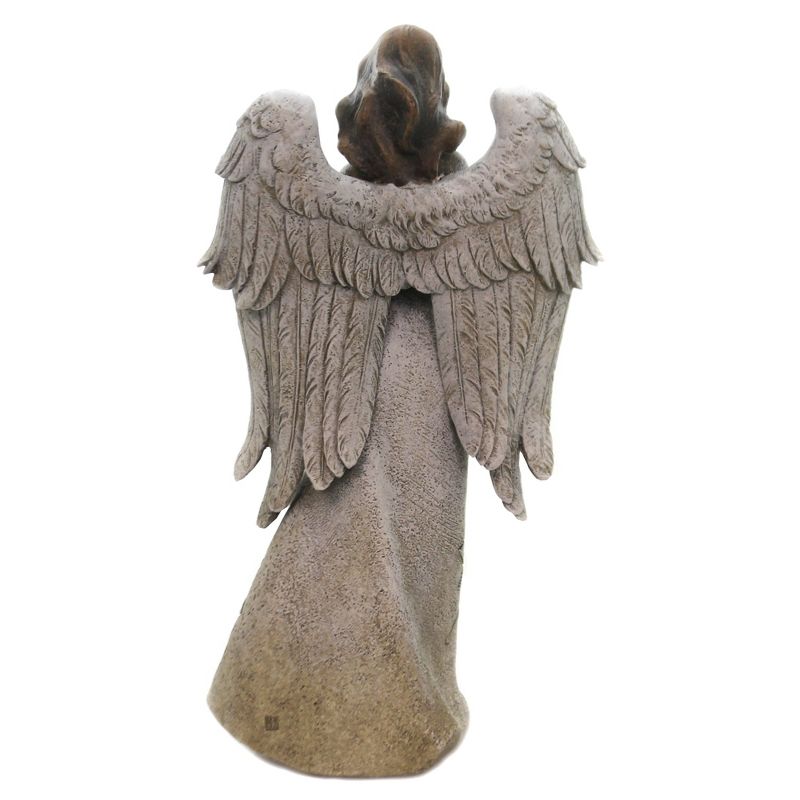 Home & Garden 13.25" Memorial Angel With Dove Bereavement Roses Roman, Inc  -  Outdoor Sculptures And Statues
