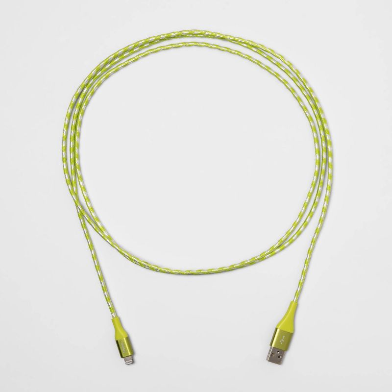 heyday™ 6' Lightning to USB-A Braided Cable - Lime Green