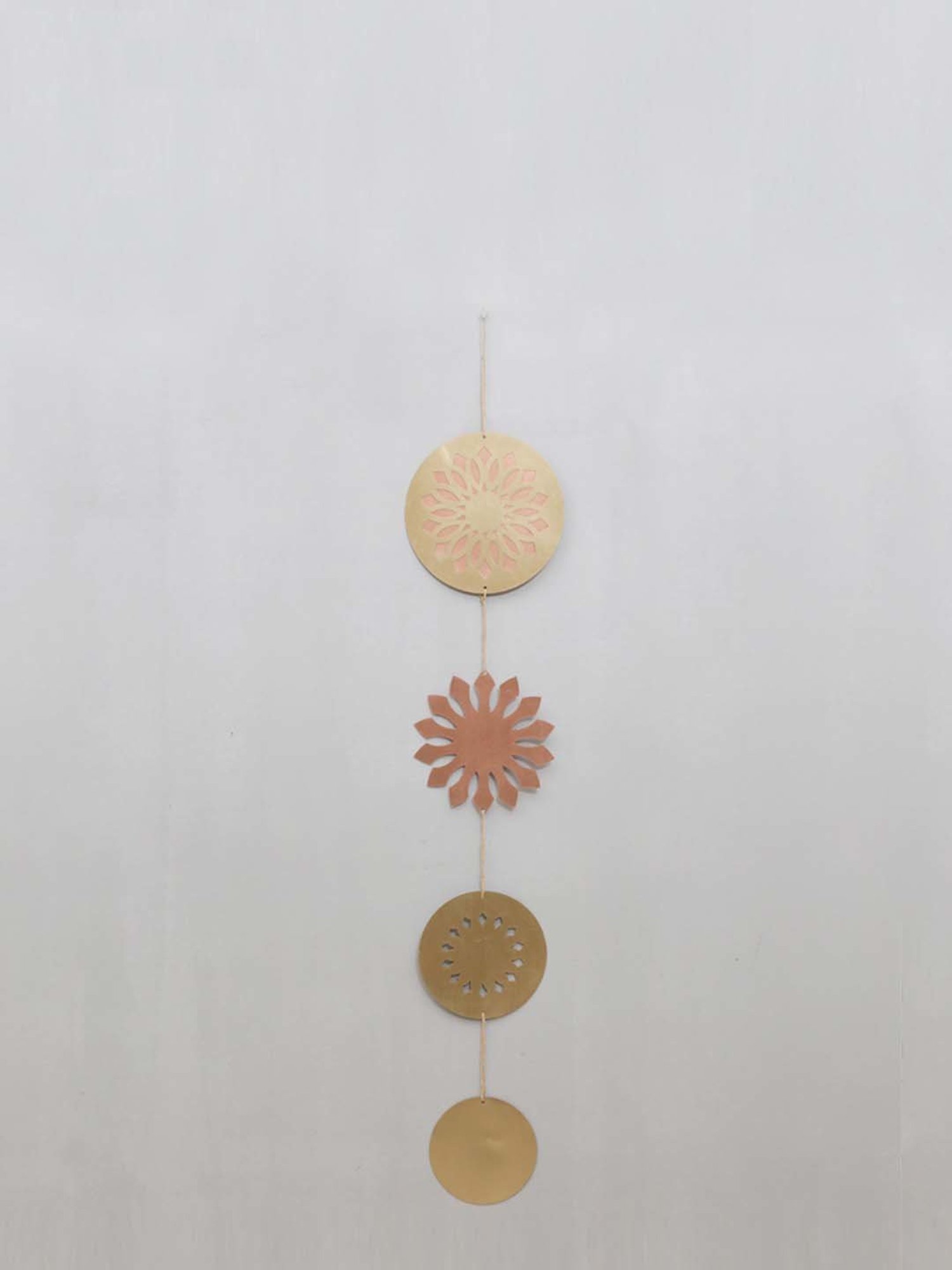 COPPRE Golden Copper Sunflower Meditation Wall Hanging - Set of 1