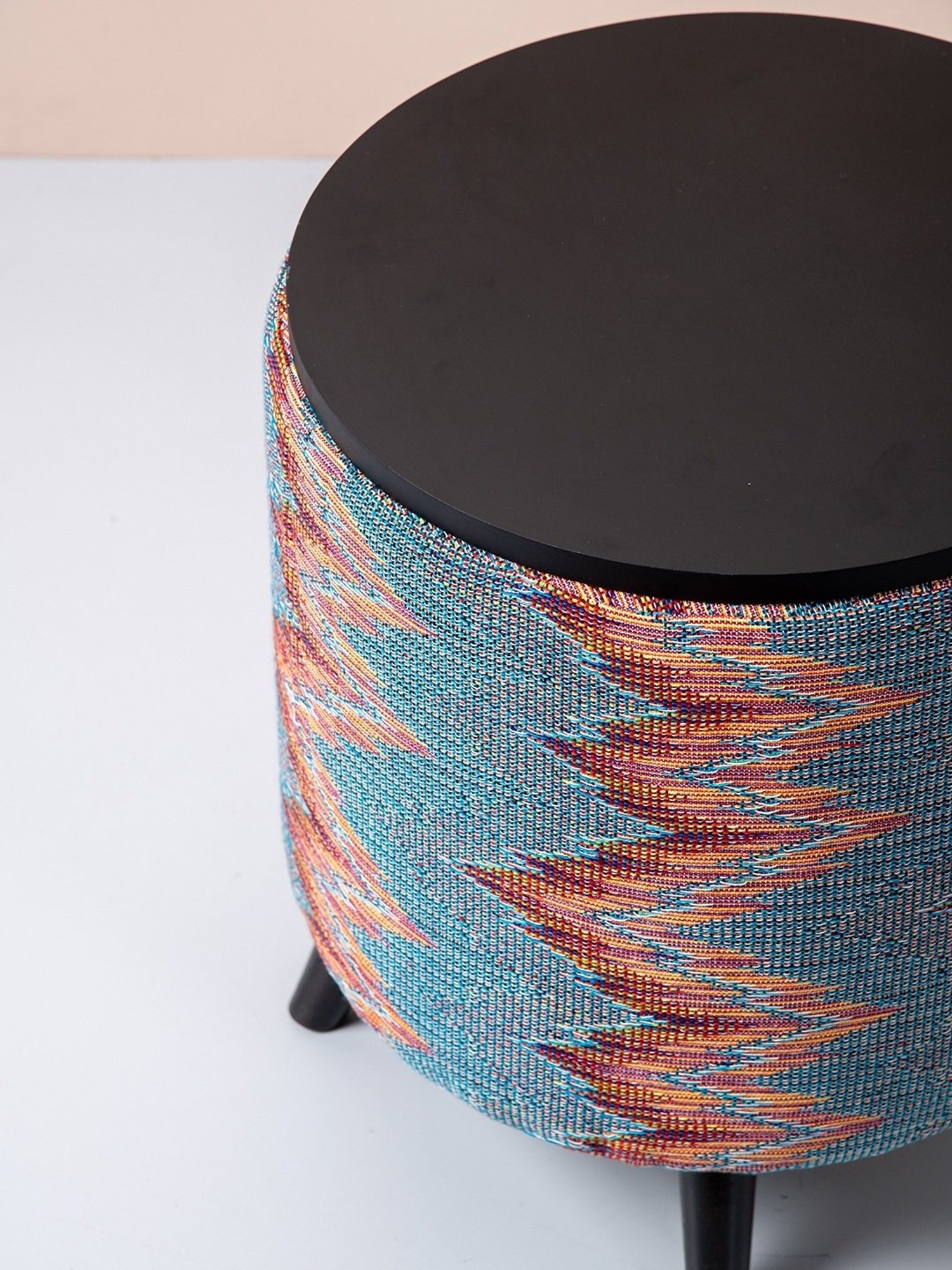 Chumbak French Sahara Solid Mustard Yellow Wood Ottoman