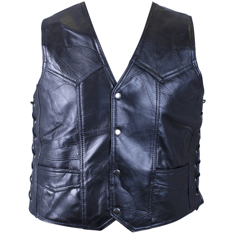 Diamond Plate™ Rock Design Genuine Buffalo Leather Vest