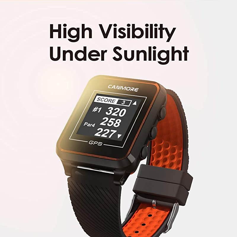 TW353 GPS Golf Watch Essential Golf Course Data and Score Sheet Minimalist amp User Friendly 38000+ Free Courses Worldwide 4ATM Waterproof 1Year Warranty Orange