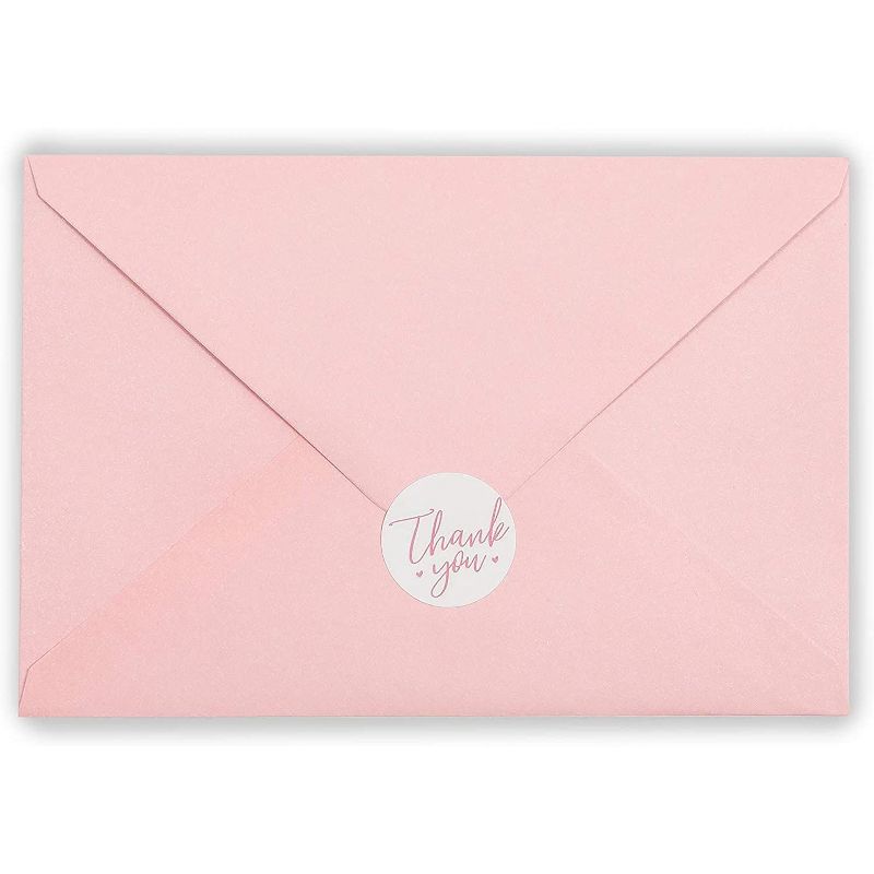 60-Pack Baby Shower Thank You Cards for Girl, Gender Reveal Parties, Pink Envelopes & Sticker Included