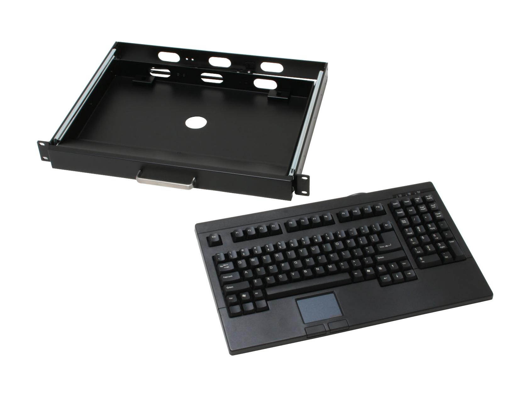 Adesso ACK-730PB-MRP 1U 19.00"Rackmount drawer with PS/2 Touchpad Keyboard(Black)