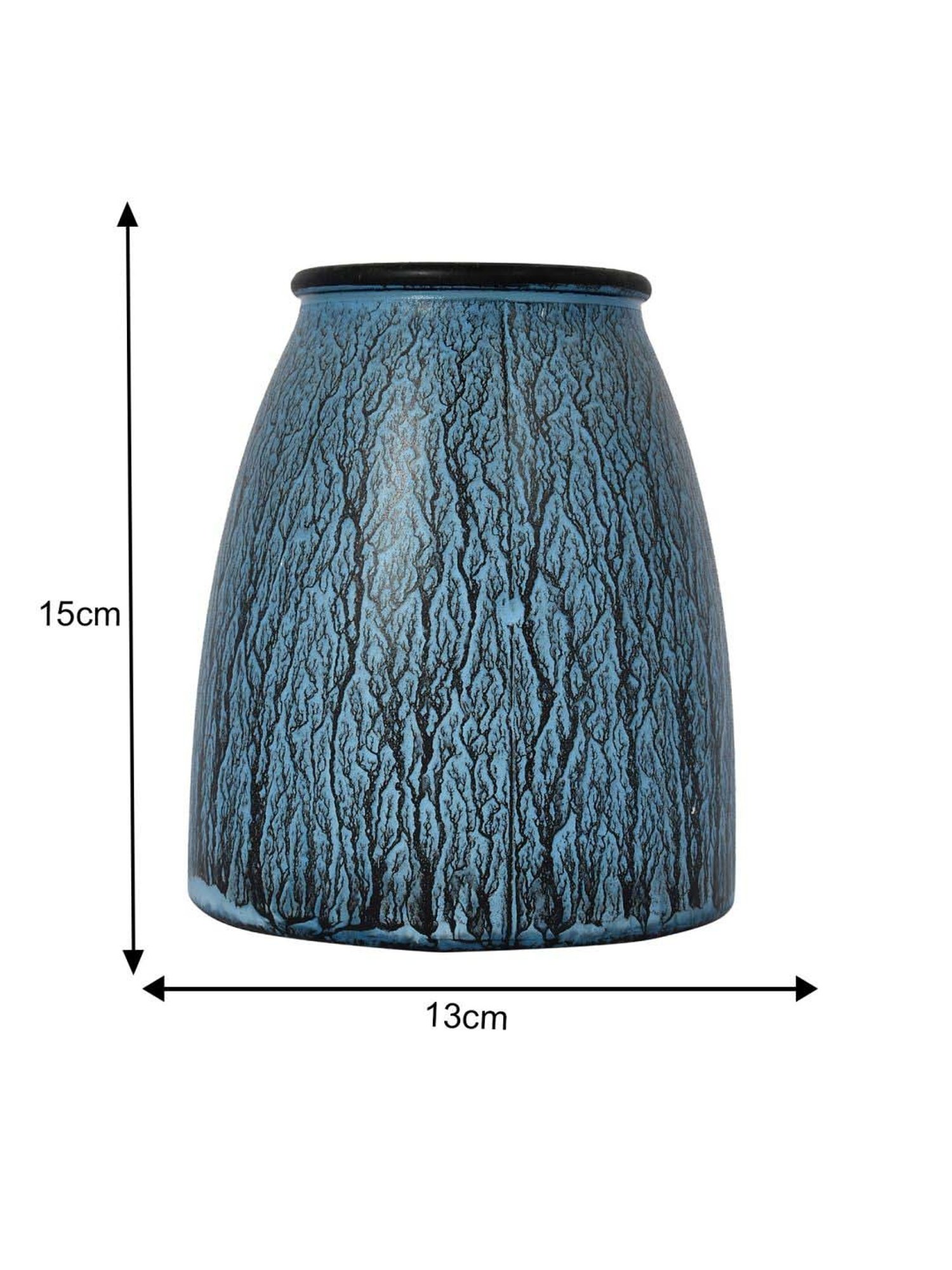 Tayhaa Blue Ceramic Artistic Pattern Cylindrical Vase