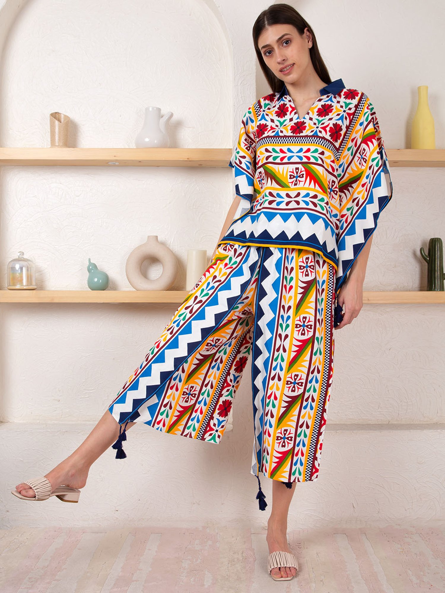 Dusk Attire Multicolor Kasumi Poncho Set