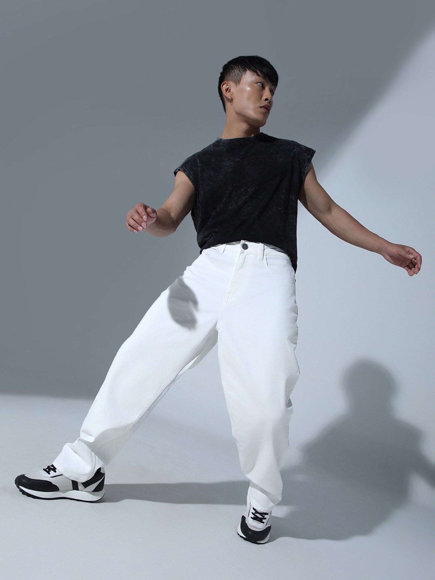 Hubberholme White Cotton Relaxed Fit Jeans