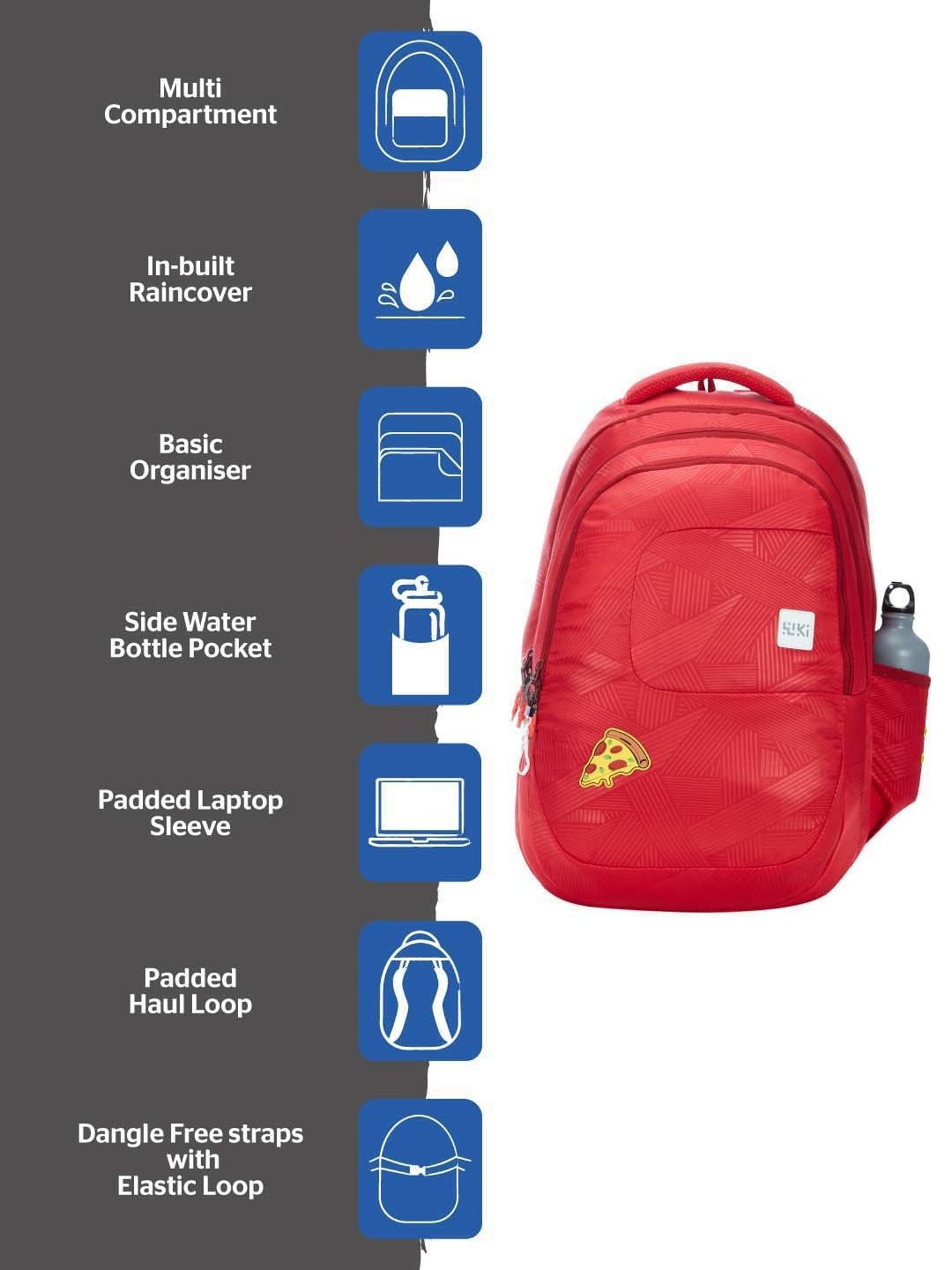 Wiki 47.5 Ltrs Red Medium Laptop Backpack