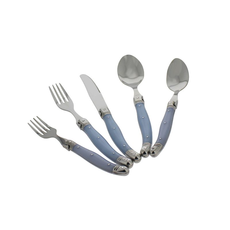 French Home Laguoile 20pc Stainless Steel Silverware Set Blue