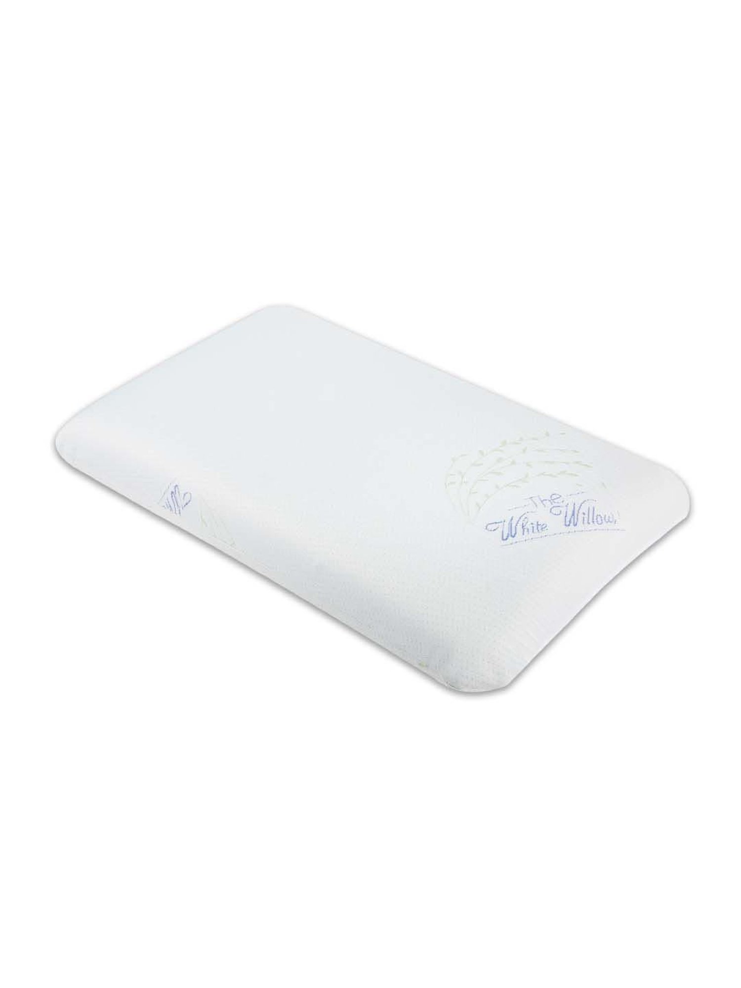The White Willow White Stitched Memory Foam Pillow with Cover - Set of 1