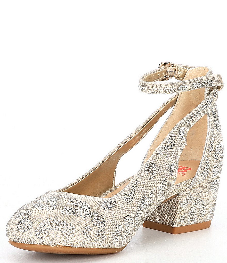 GB Girls' Lulaa 2-Girl Cut Out Rhinestone Dress Heels (Toddler)