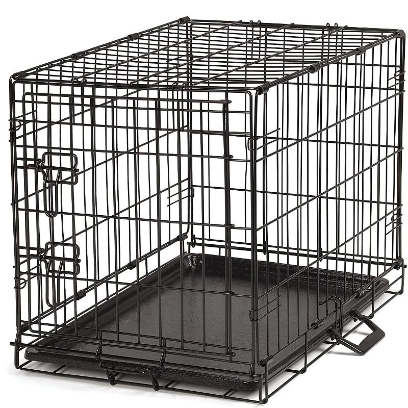 ProSelect Foldable Pop Up Highly Secure Portable Travel Friendly Easy Durable Small Wire Lightweight Dog Crate with Removable Tray, Black