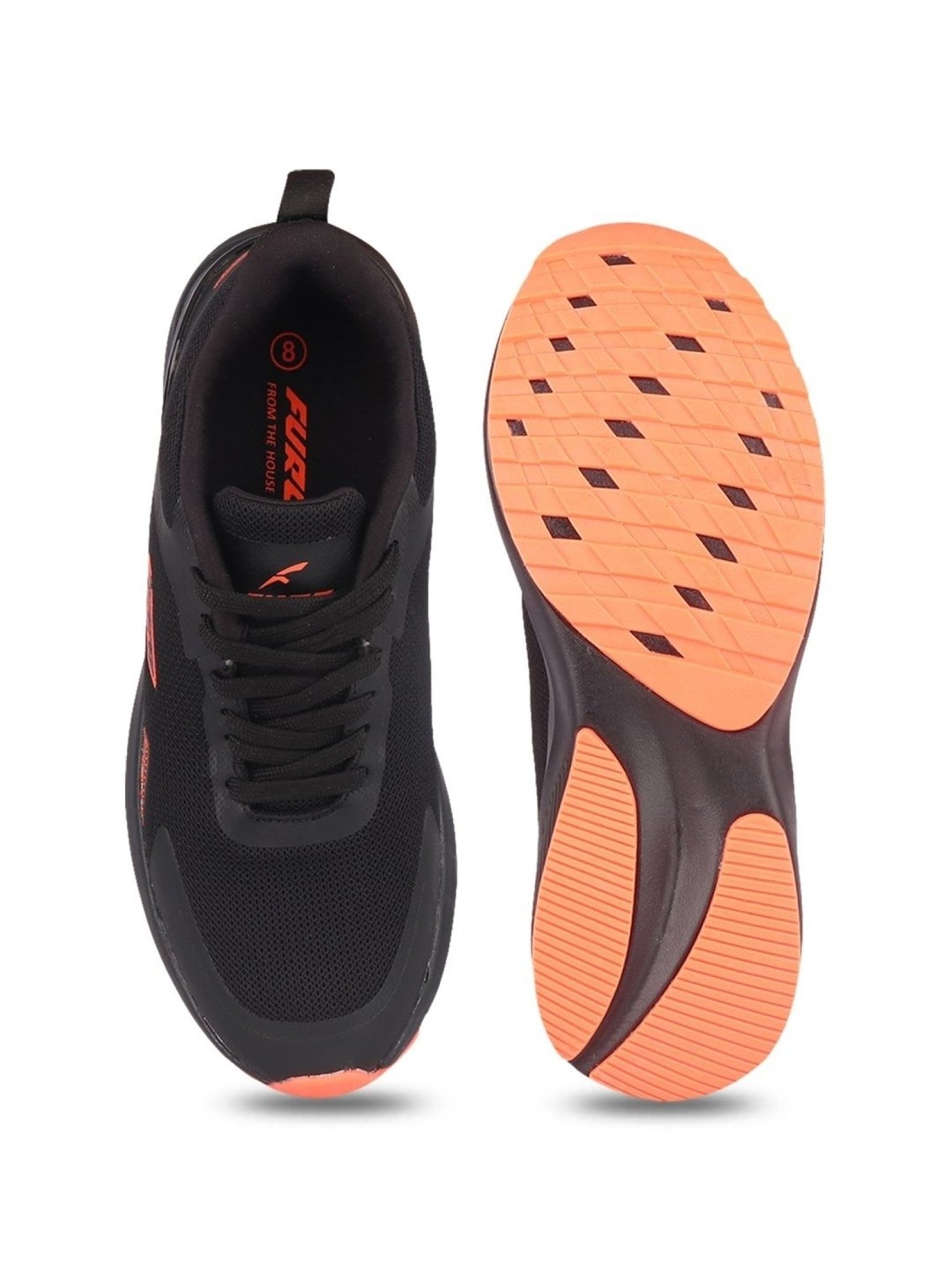 Furo By Red Chief Men's Black Running Shoes
