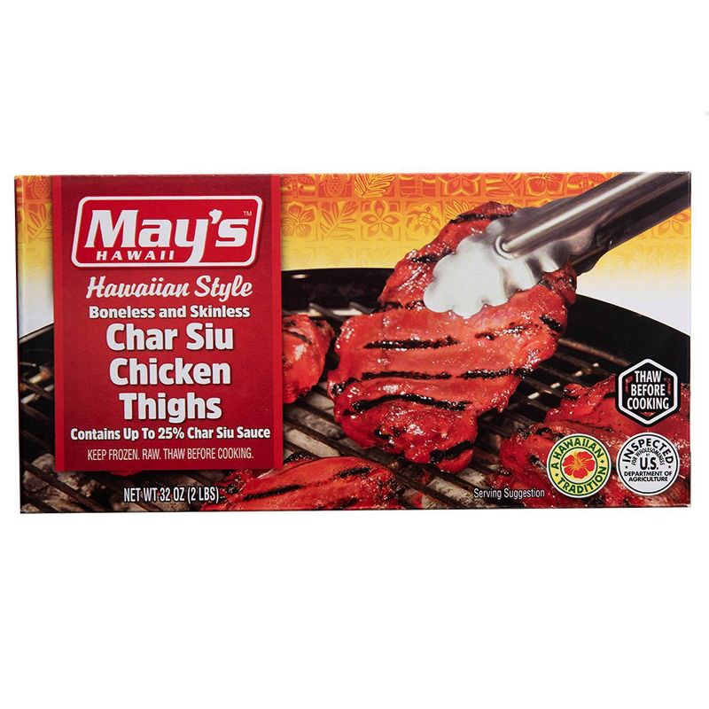 May's Hawaiian Style Boneless & Skinless Char Siu Chicken - Frozen - 32oz
