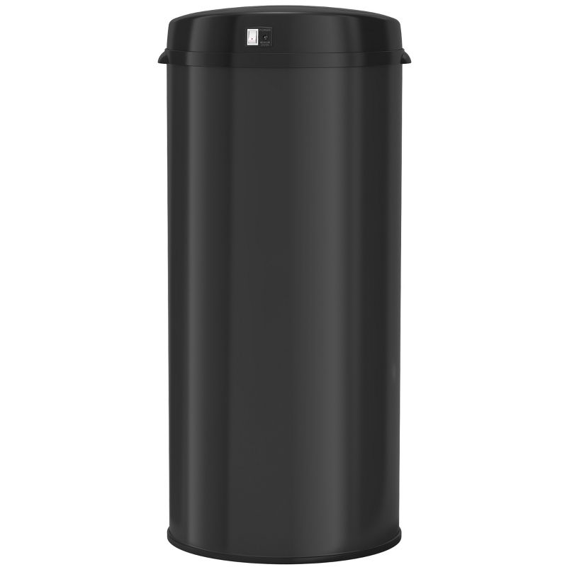 iTouchless Sensor Kitchen Trash Can with AbsorbX Odor Filter Round 13 Gallon Black Stainless Steel