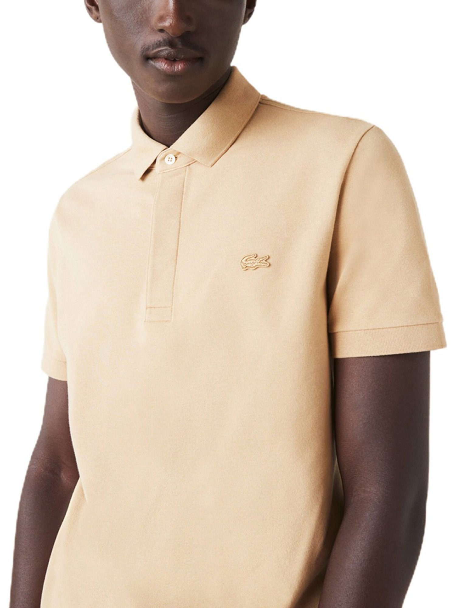 Lacoste Tan Cotton Regular Fit Polo T-Shirt