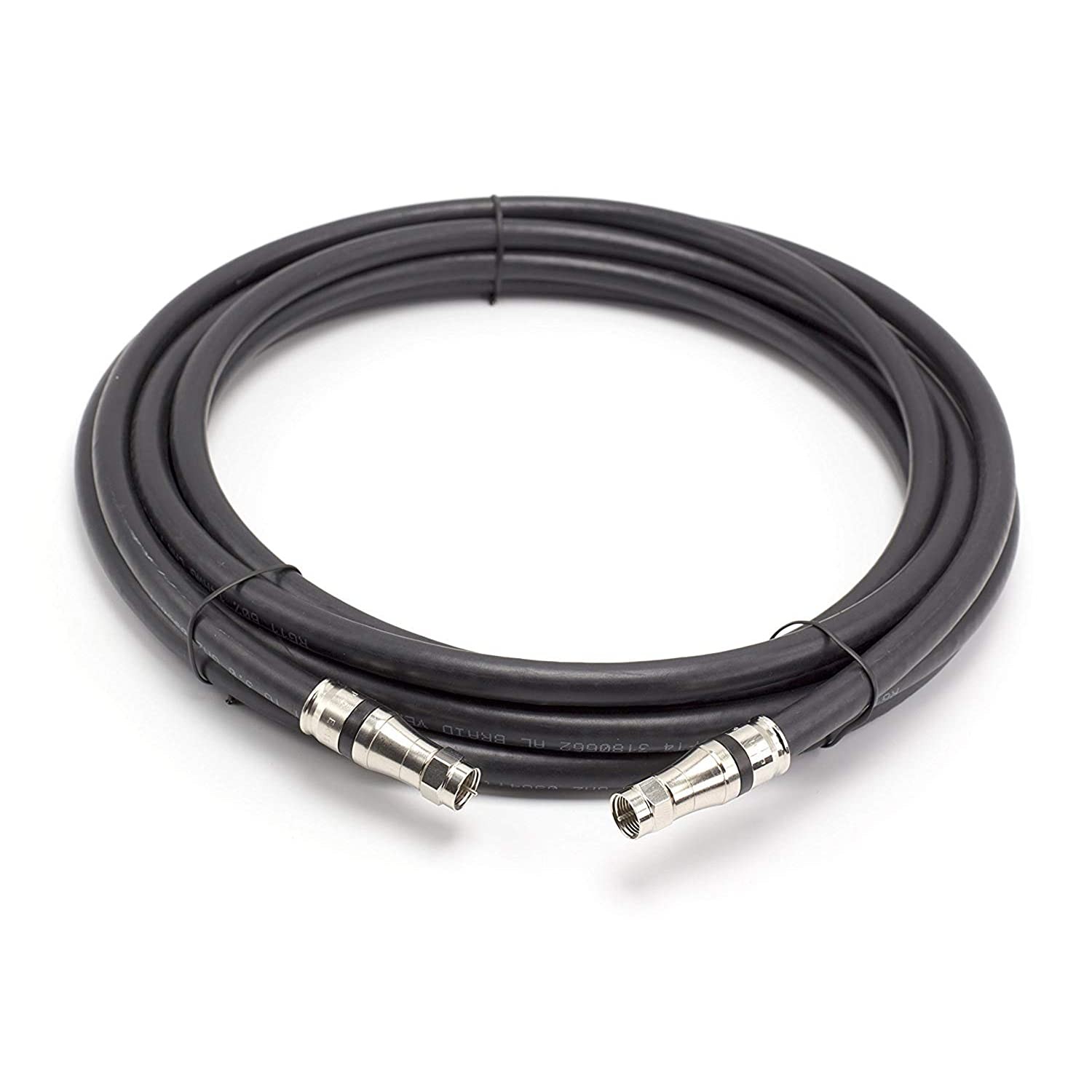 THE CIMPLE CO - 50 Foot RG-11 Coaxial Cable, Made in The USA - F Type Cable High Definition with RG11 Coax Compression Connectors - (Black)