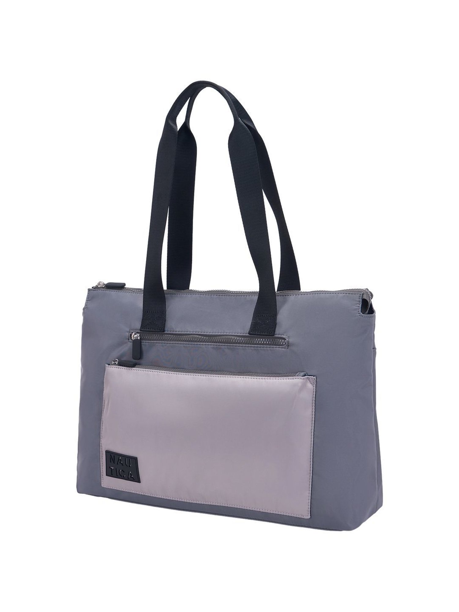 Nautica Grey Solid Medium Tote Handbag