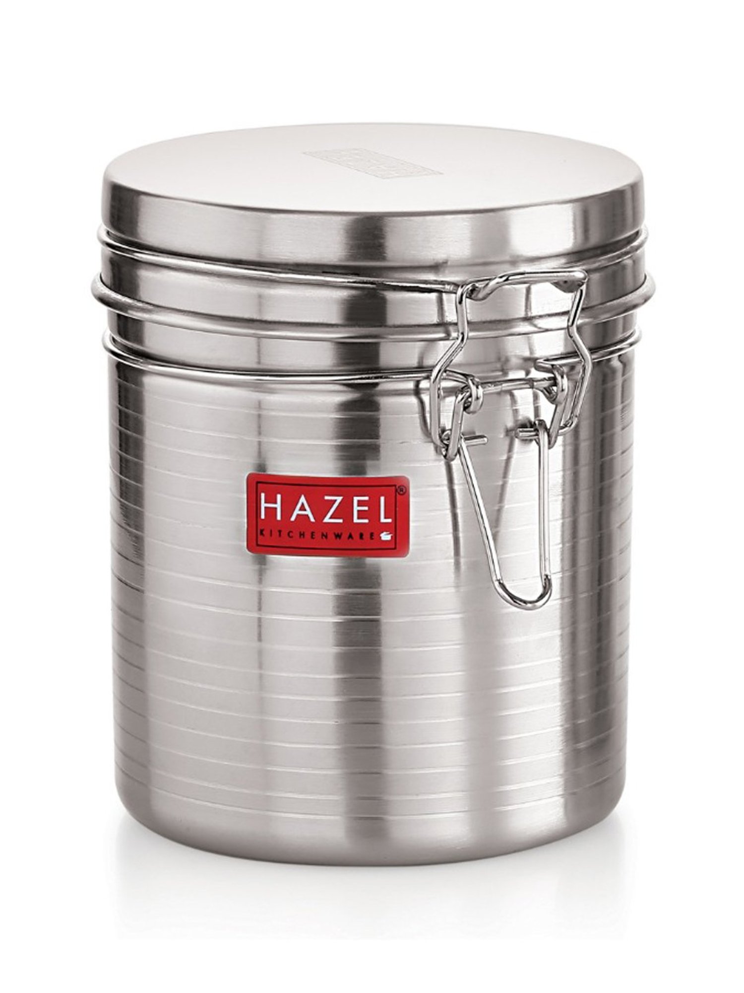 HAZEL Silver Stainless Steel Container with Clip Lock (0.9L)