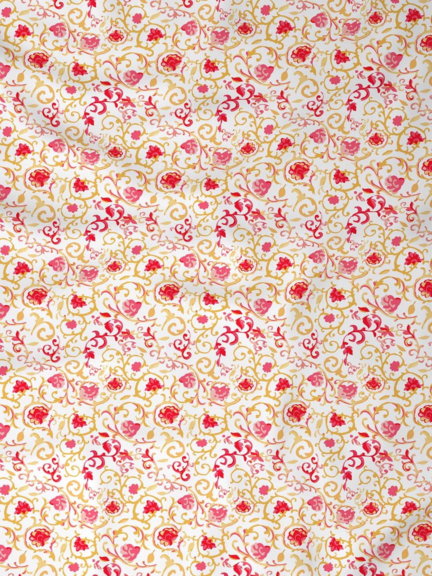 Maspar Modern Sanctuary Red & Yellow Cotton 210 TC Bed Sheet Set