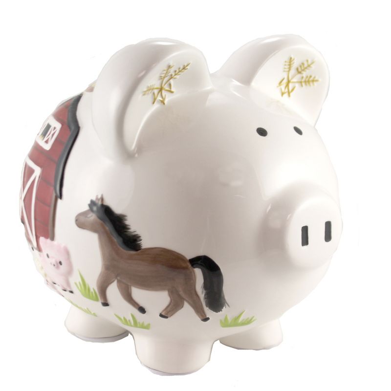 Bank 7.75" Barnyard Piggy Bank Horse Pig Cow Rooster  -  Decorative Banks