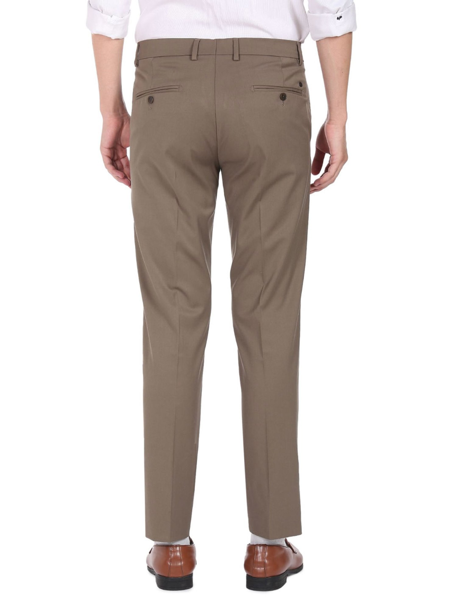 Arrow Stone Grey Regular Fit Trousers