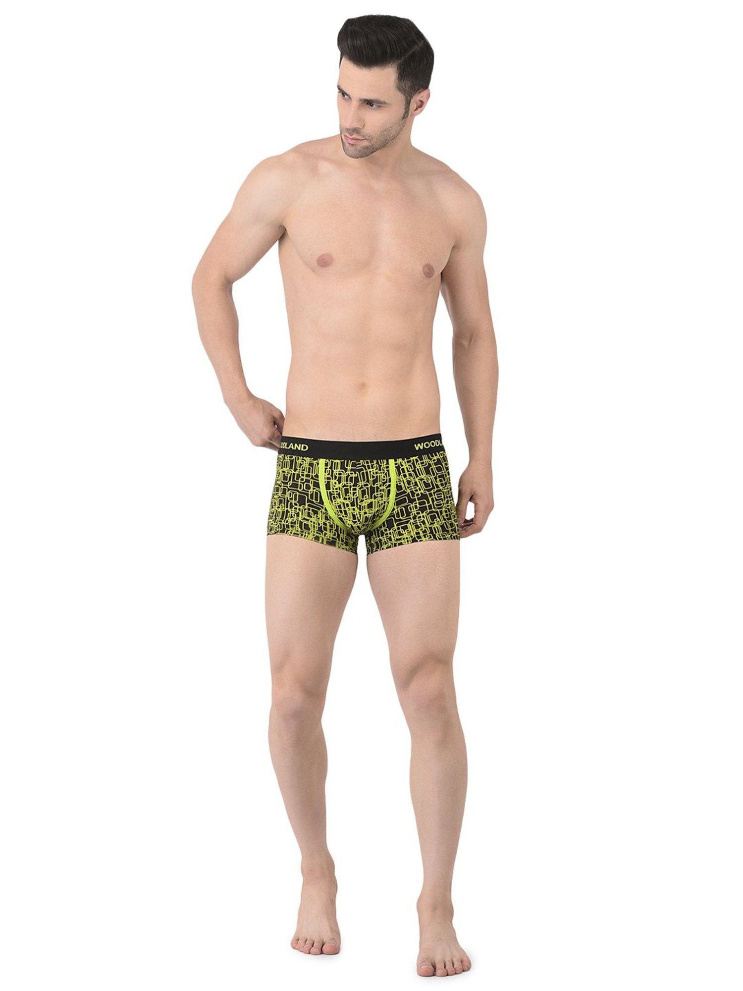 Woodland Black & Green Printed Trunks