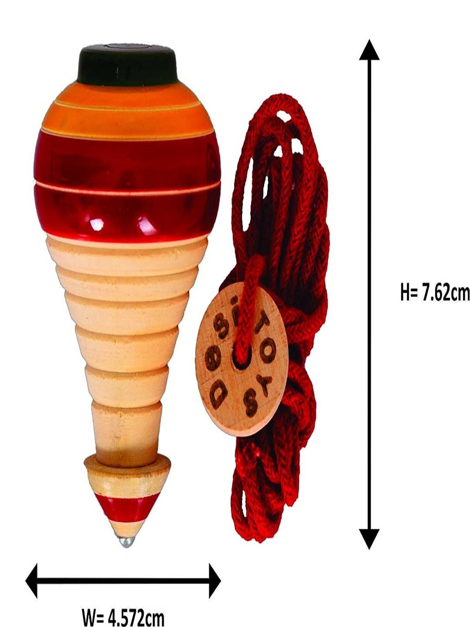 Desi Toys Kids Multicolor Wooden Spinning Top & Windup Top Set