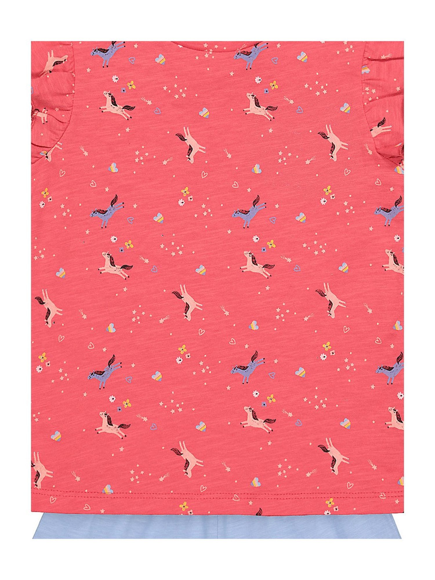 Mothercare Kids Coral & Blue Printed Top with Shorts