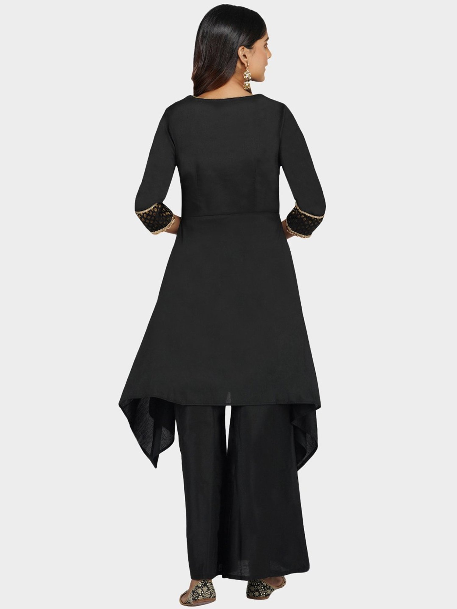 Paislei Black Kurta Palazzo Set
