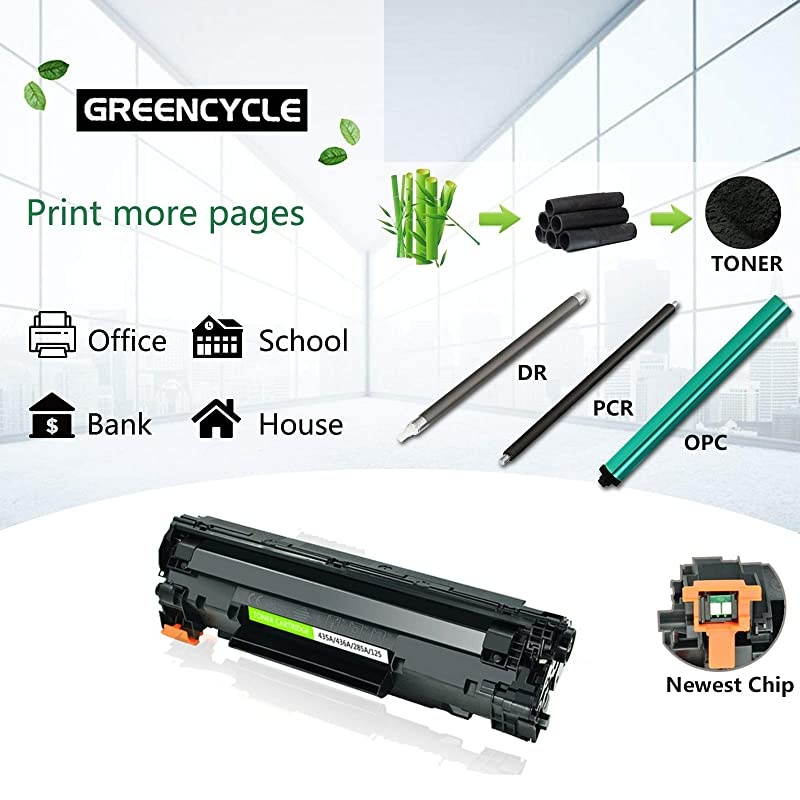 1 Pack Compatible CB435A 35A Black Toner Cartridge Replacement for HP Laserjet P1005 P1006 P1007 P1008 P1009 Printer