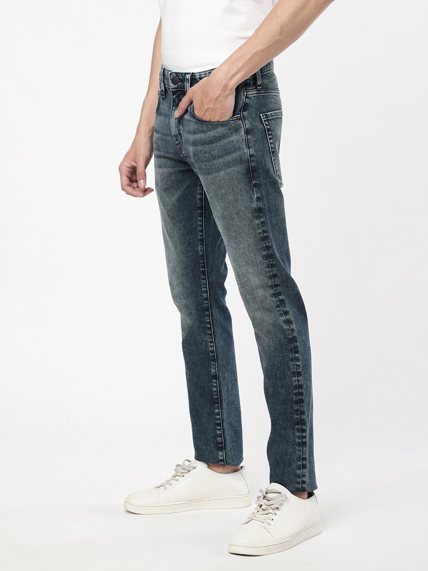 Passion Dark Blue Slim Fit Heavily Washed Jeans