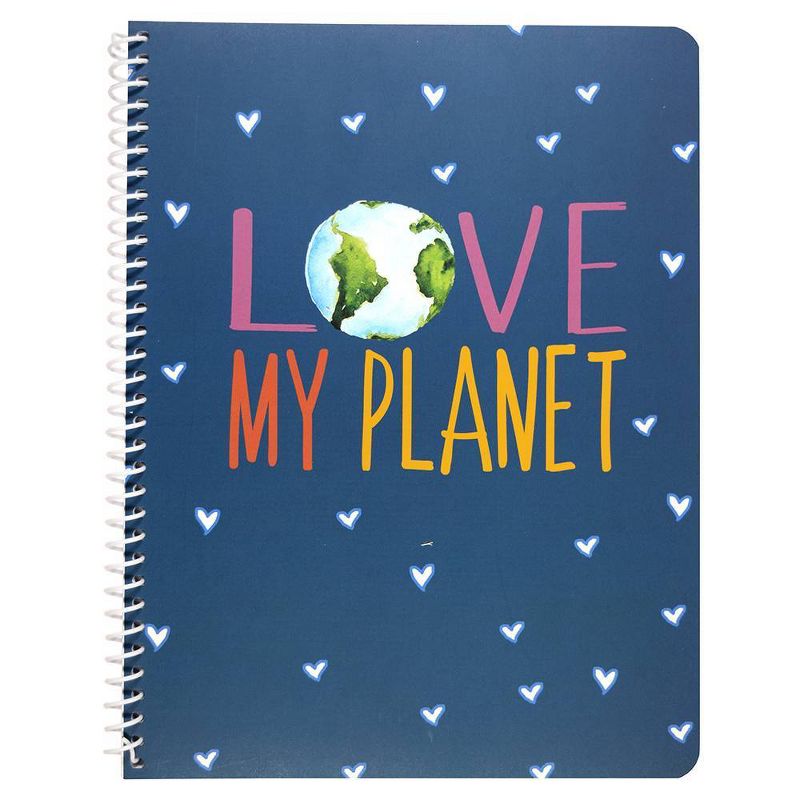 Spiral Notebook 1 Subject Wide Ruled Environmental Love My Planet - Top Flight