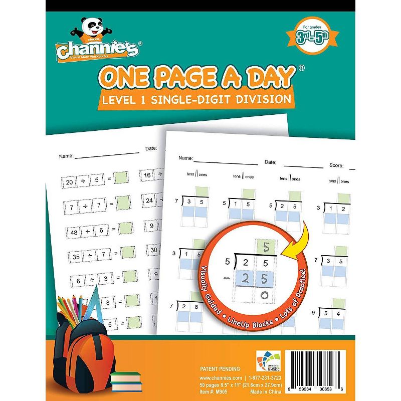 Channie's One Page A Day Single Digit Beginning Division