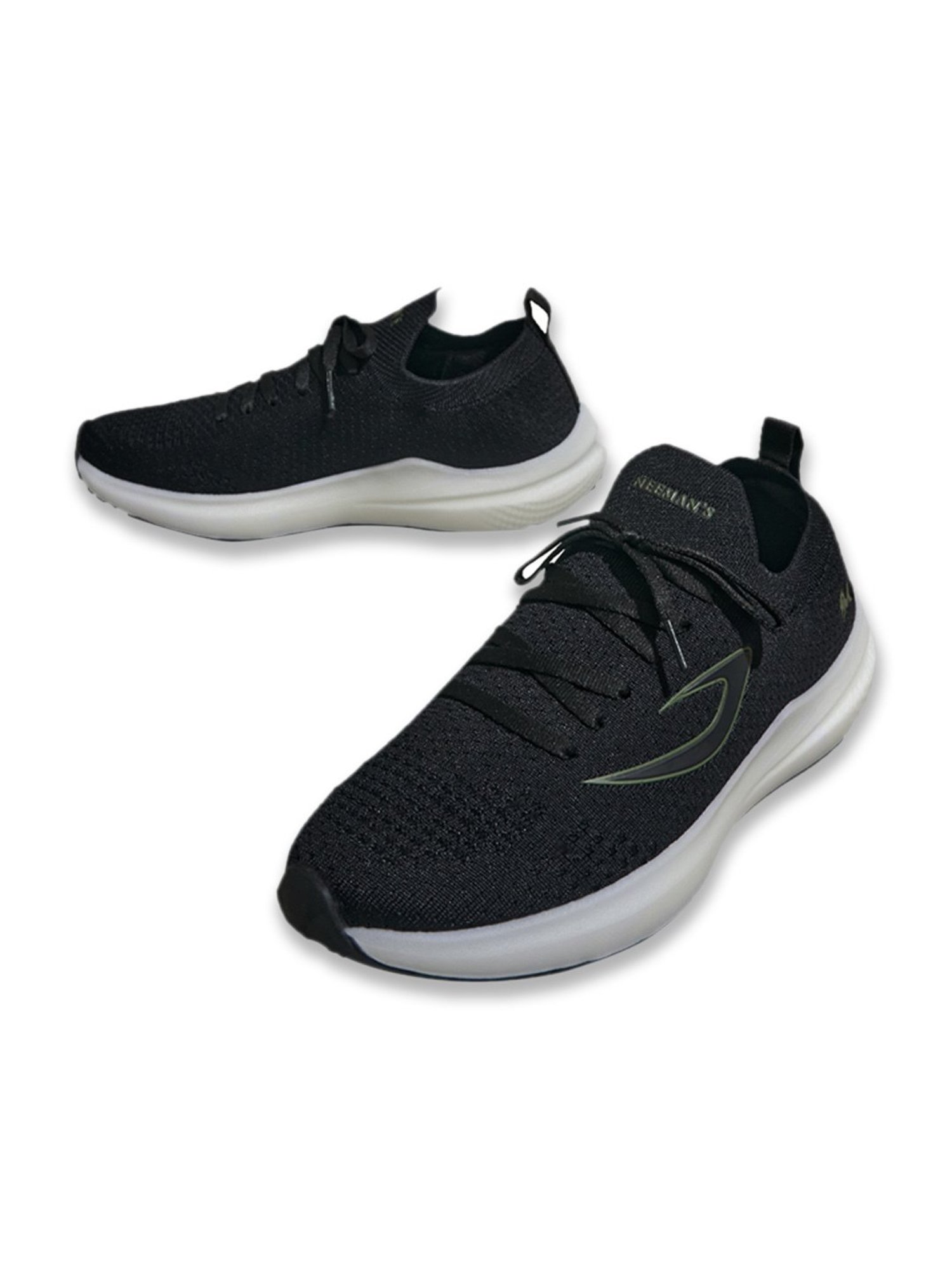 Neemans Men's Whoosh Lite Black Running Shoes