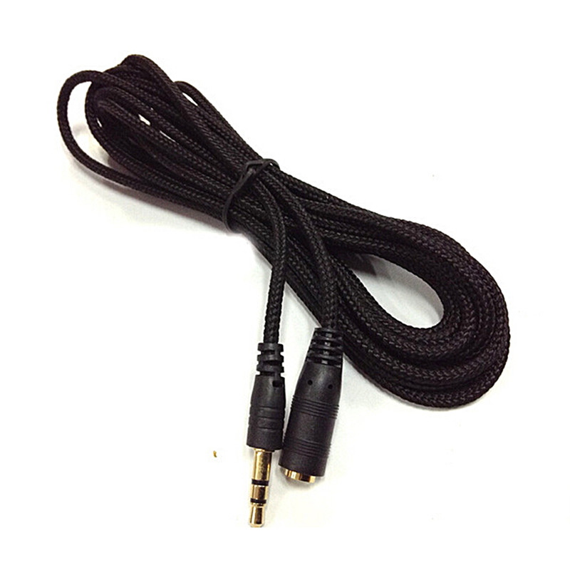 5M 16ft 3.5mm Female to Male F/M Headphone Stereo Audio Extension Cable Cord Black