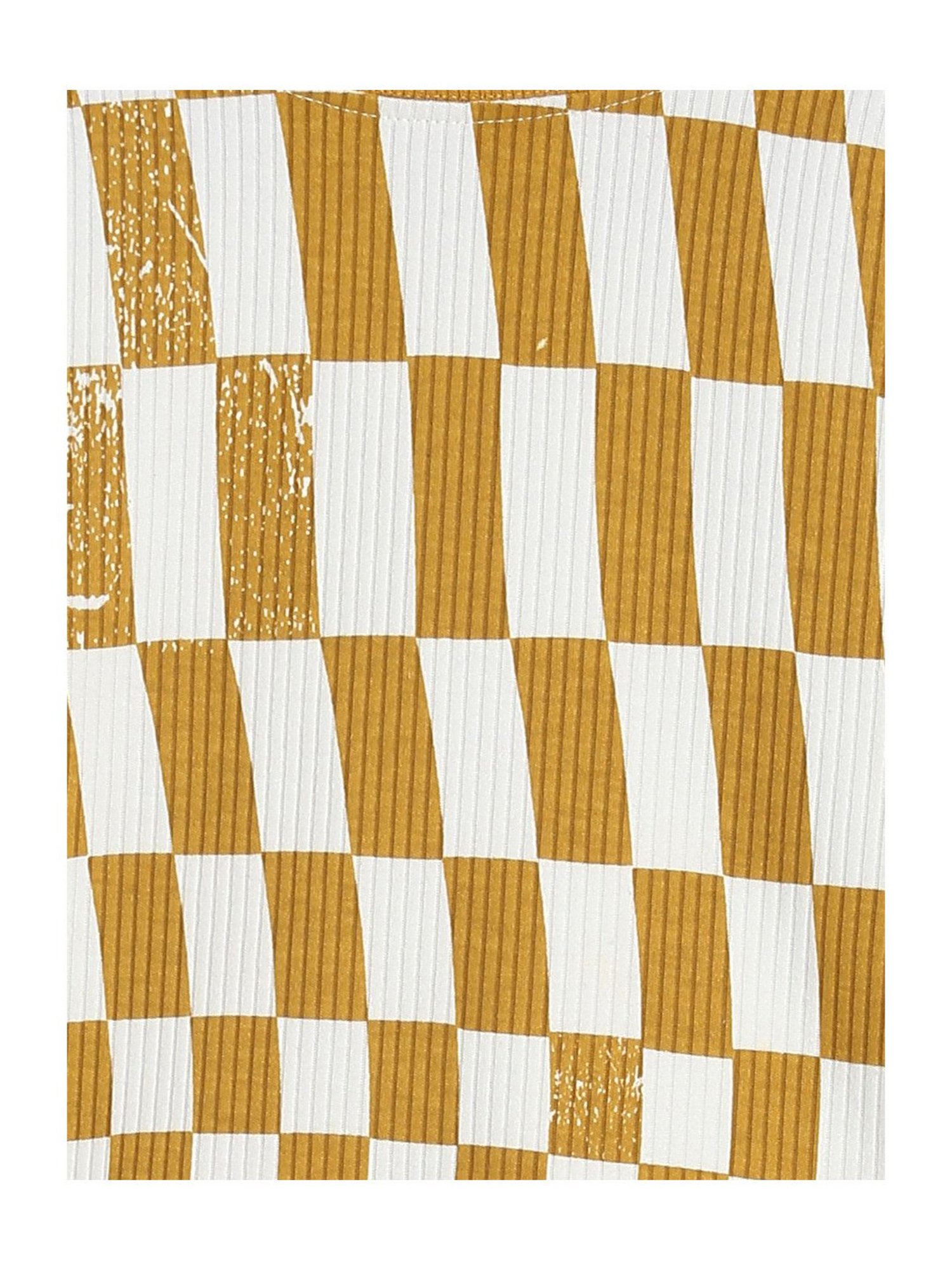 MINIKLUB Kids Mustard Checks Full Sleeves T-Shirt