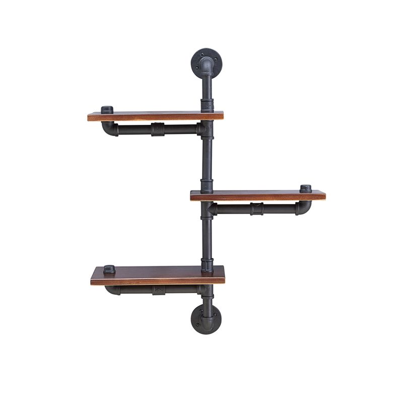31.1" x 24.2" 3 Tier Industrial Pipe Wall Shelf Brown/Black - Danya B.