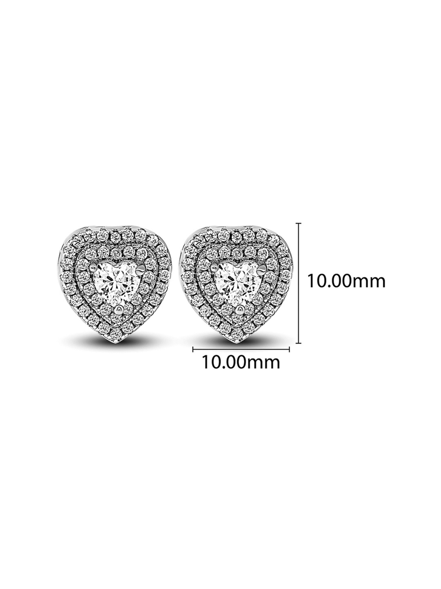 Silberry 92.5 Sterling Silver Glass Hearts Earrings for Women
