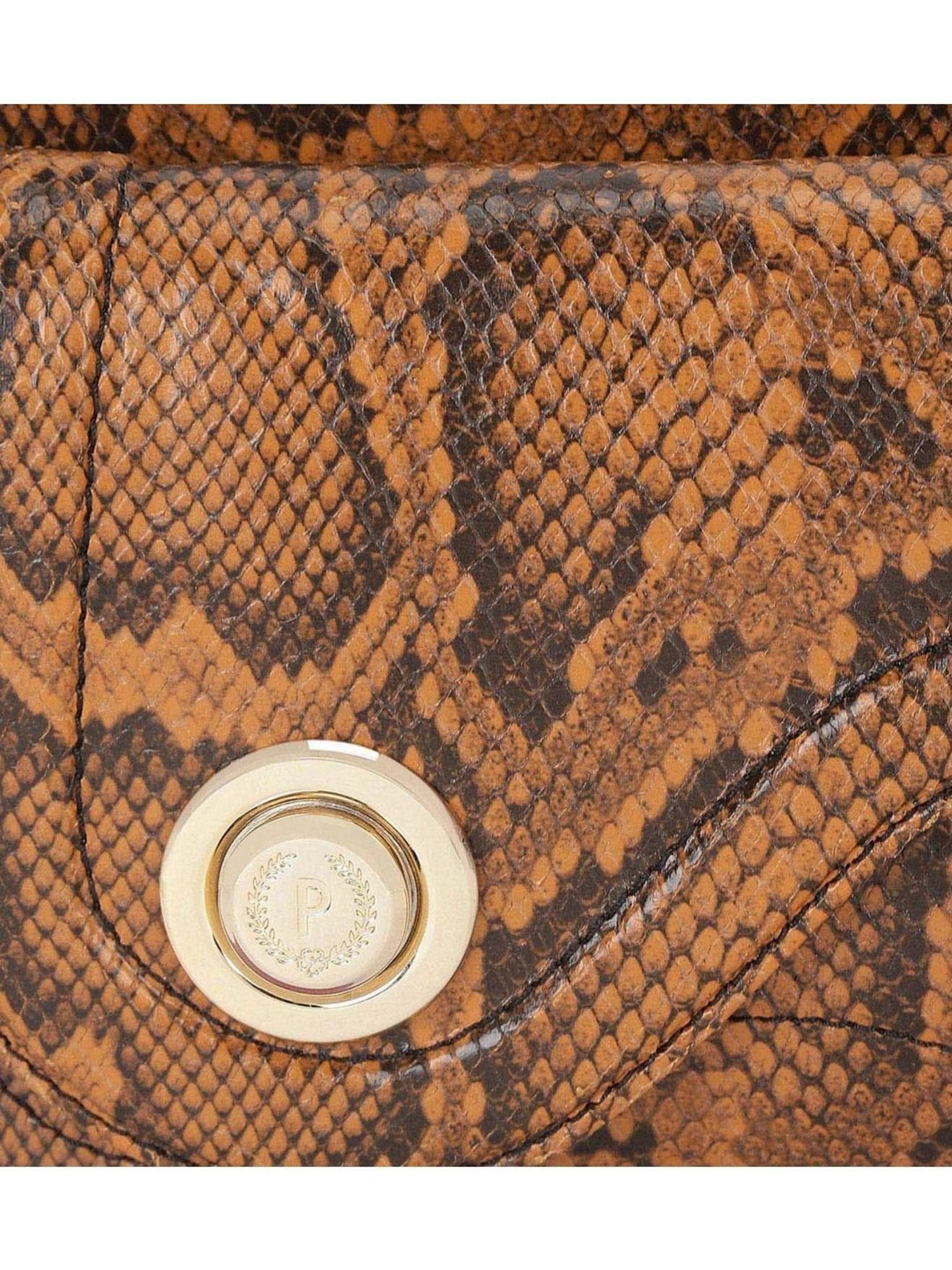 Pollini Brown Soft Animal Effect Medium Shoulder Bag