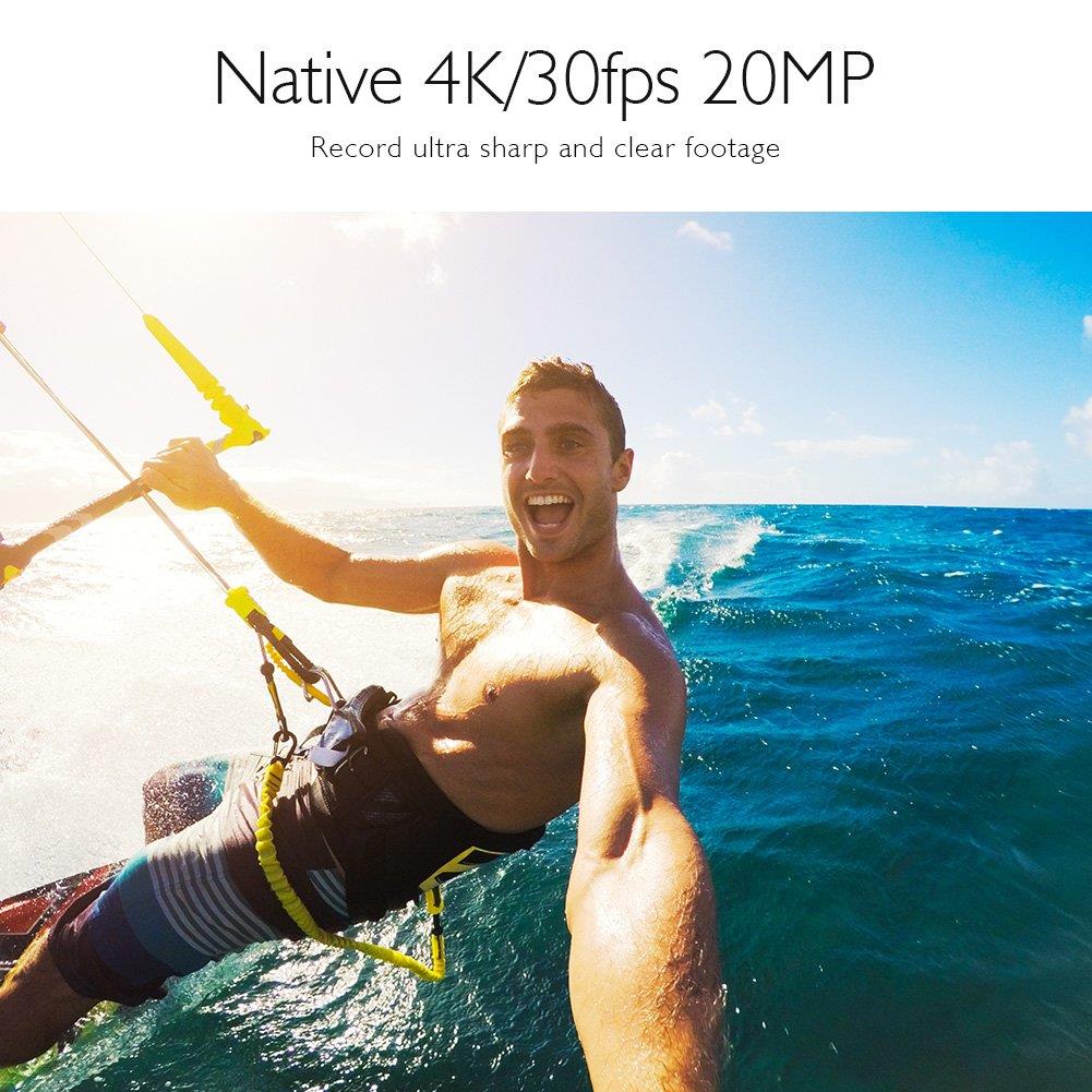 akaso v50 pro native 4k/30fps 20mp wifi action camera with eis touch screen adjustable view angle 30m waterproof camera support
