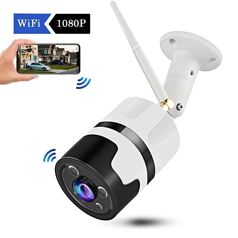 Outdoor Security Camera Wireless WiFi  FHD 1080P 180&deg; Angle Home Bullet Surveillance Cameras Camera for Home Security with IP66 Waterproof Night Vision Motion Detection TwoWay Audio