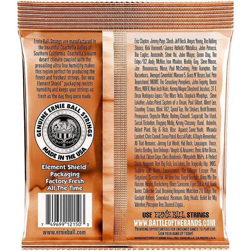 Ernie Ball 2150 Earthwood Phosphor Bronze Extra Light Acoustic Guitar Strings