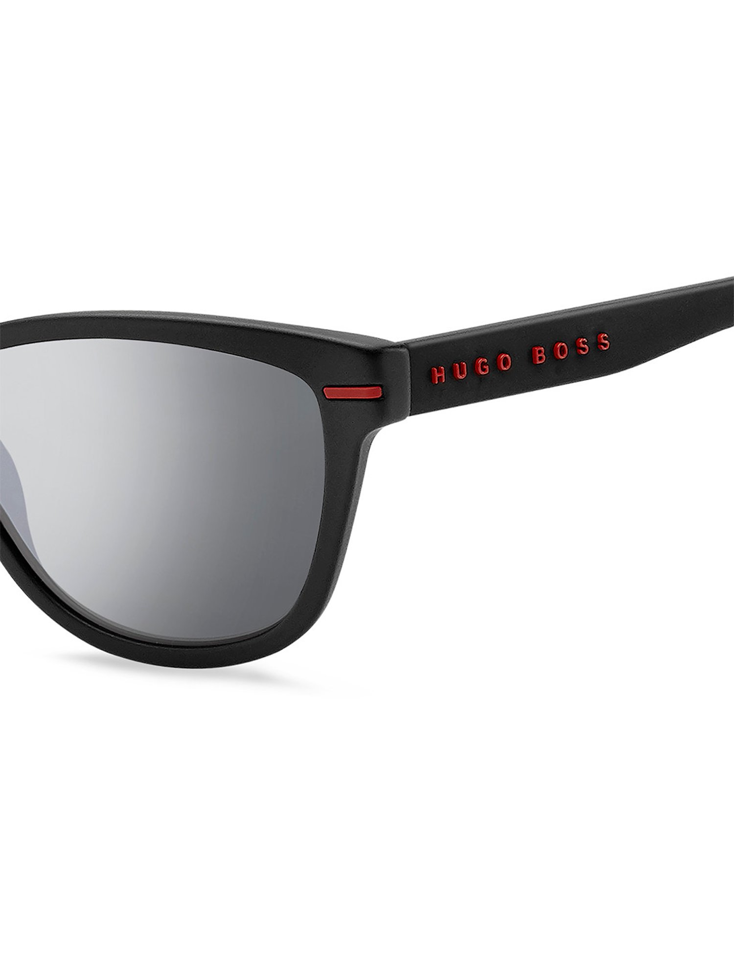 Hugo Boss Silver Rectangular Sunglasses for Men