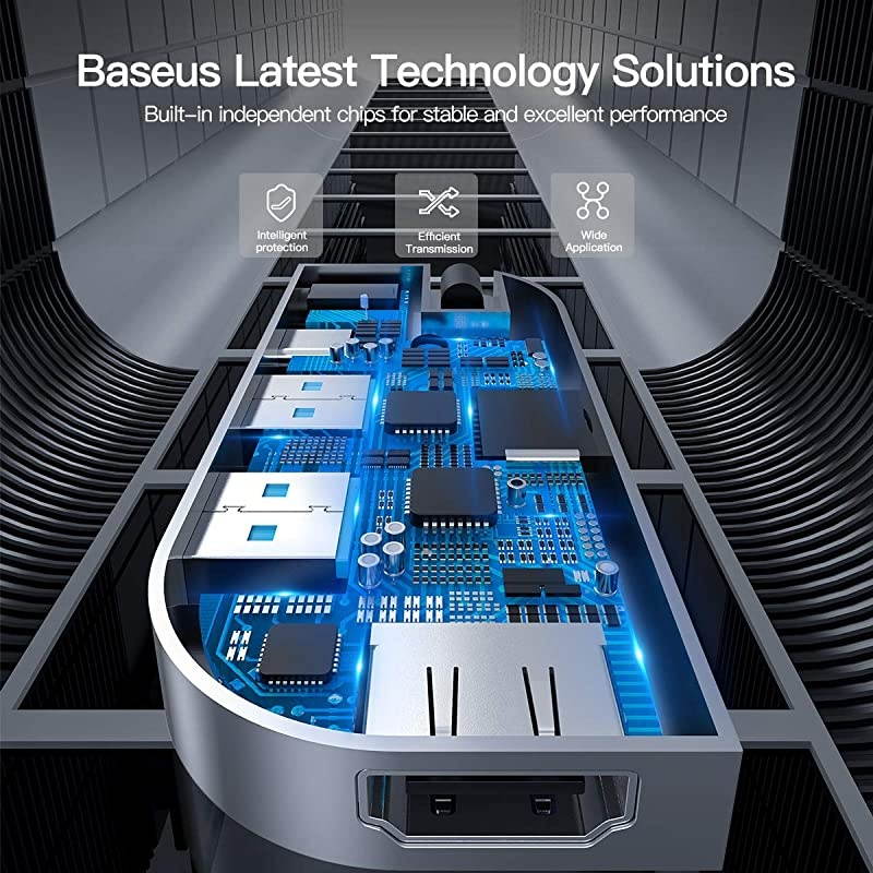 iPad Pro Docking Station, USB C Hub for iPad Pro,  Invisible 6 in 1 Dongle Adapter with 4K HDMI, 2 USB 3.0, USB-C PD 60W, 3.5mm Audio, Micro SD for iPad Pro 2018 2020, MacBook Pro and More