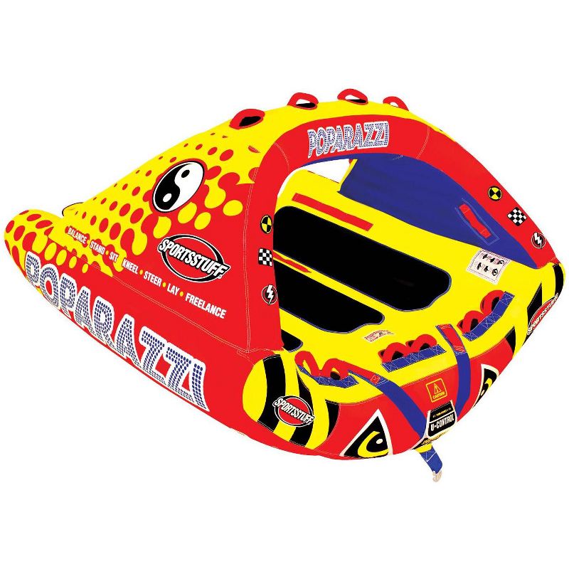 SPORTSSTUFF 53-1750 Poparazzi Triple Rider Inflatable Towable Boat Water Tube
