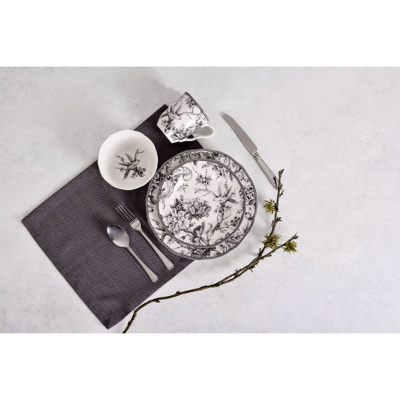 16pc Porcelain Adelaide Dinnerware Set Black - 222 Fifth